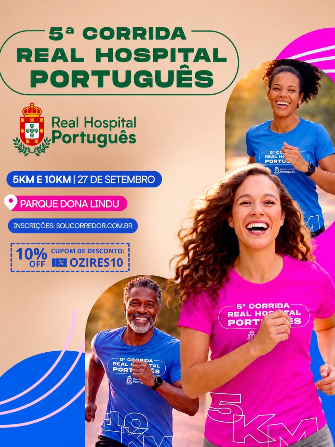 Banner da prova Corrida Real Hospital Português 2026