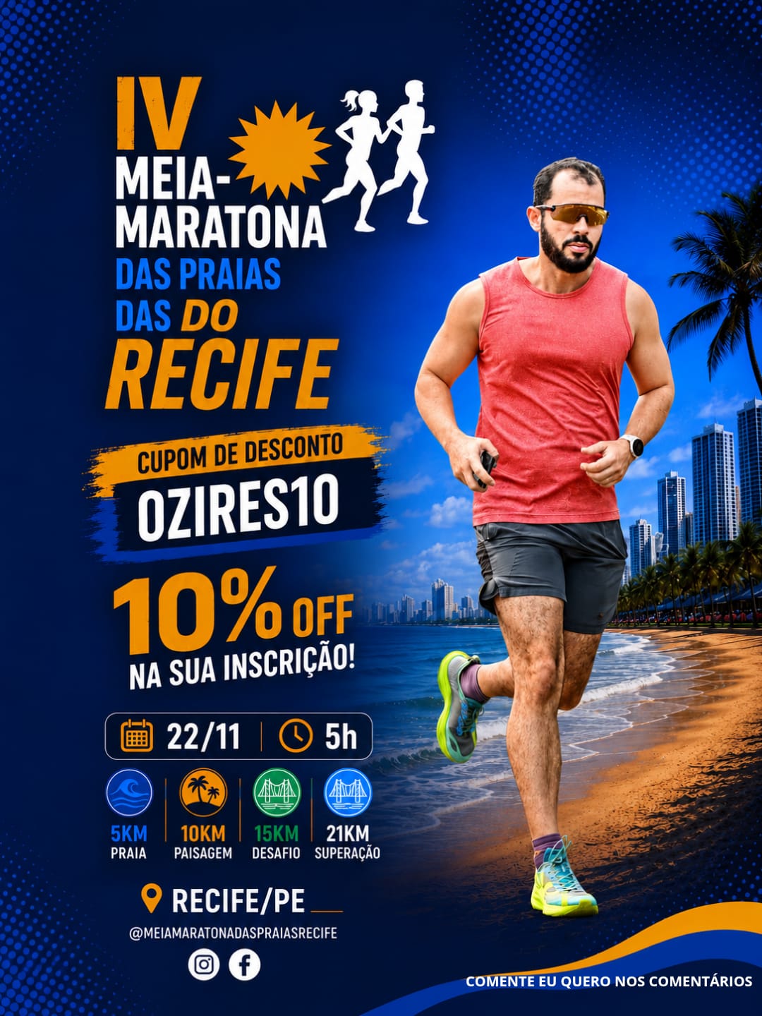 Banner da prova IV Meia Maratona das Praias do Recife 2026