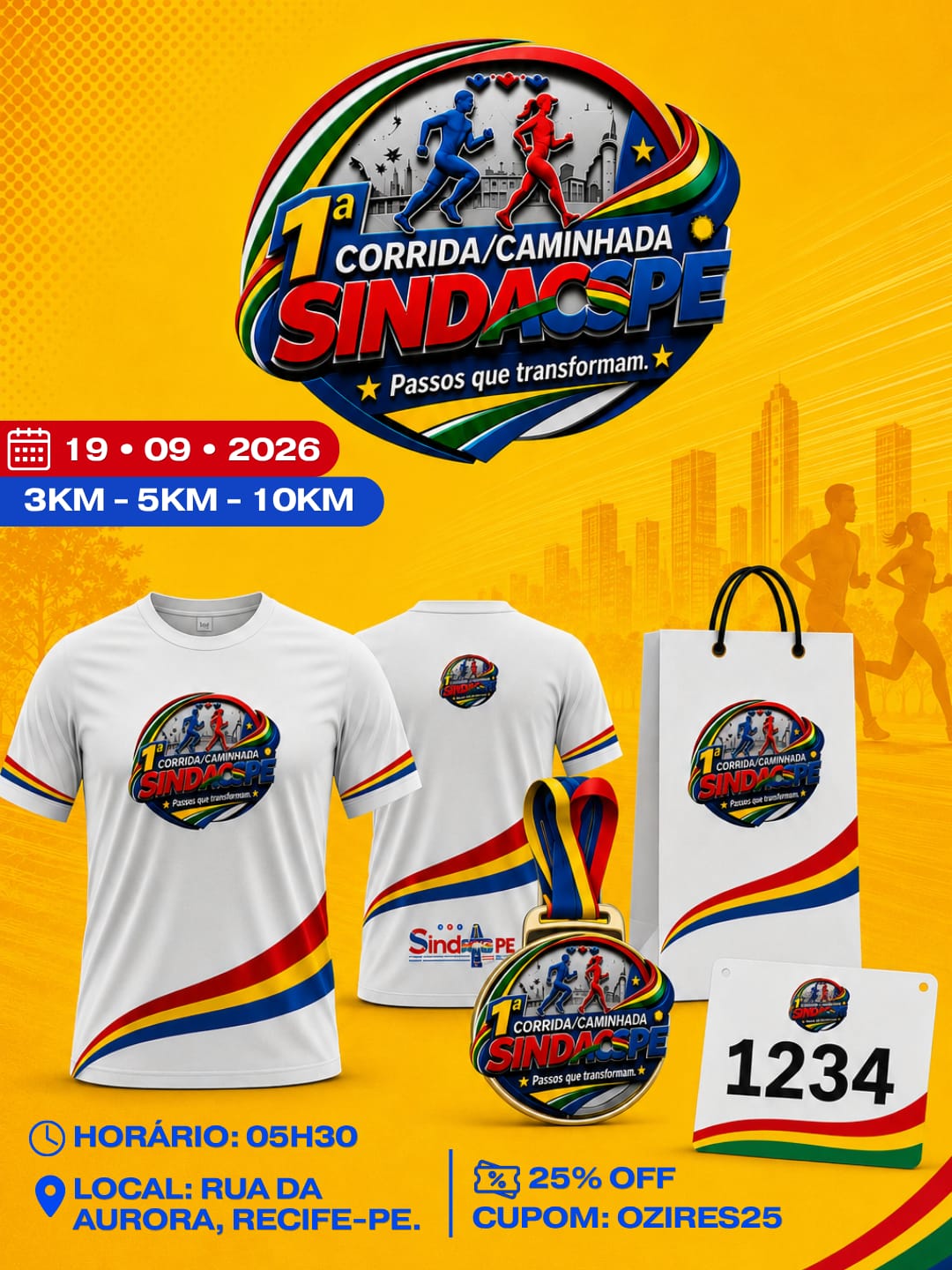 Banner da prova 1ª CORRIDA CAMINHADA SINDACSPE