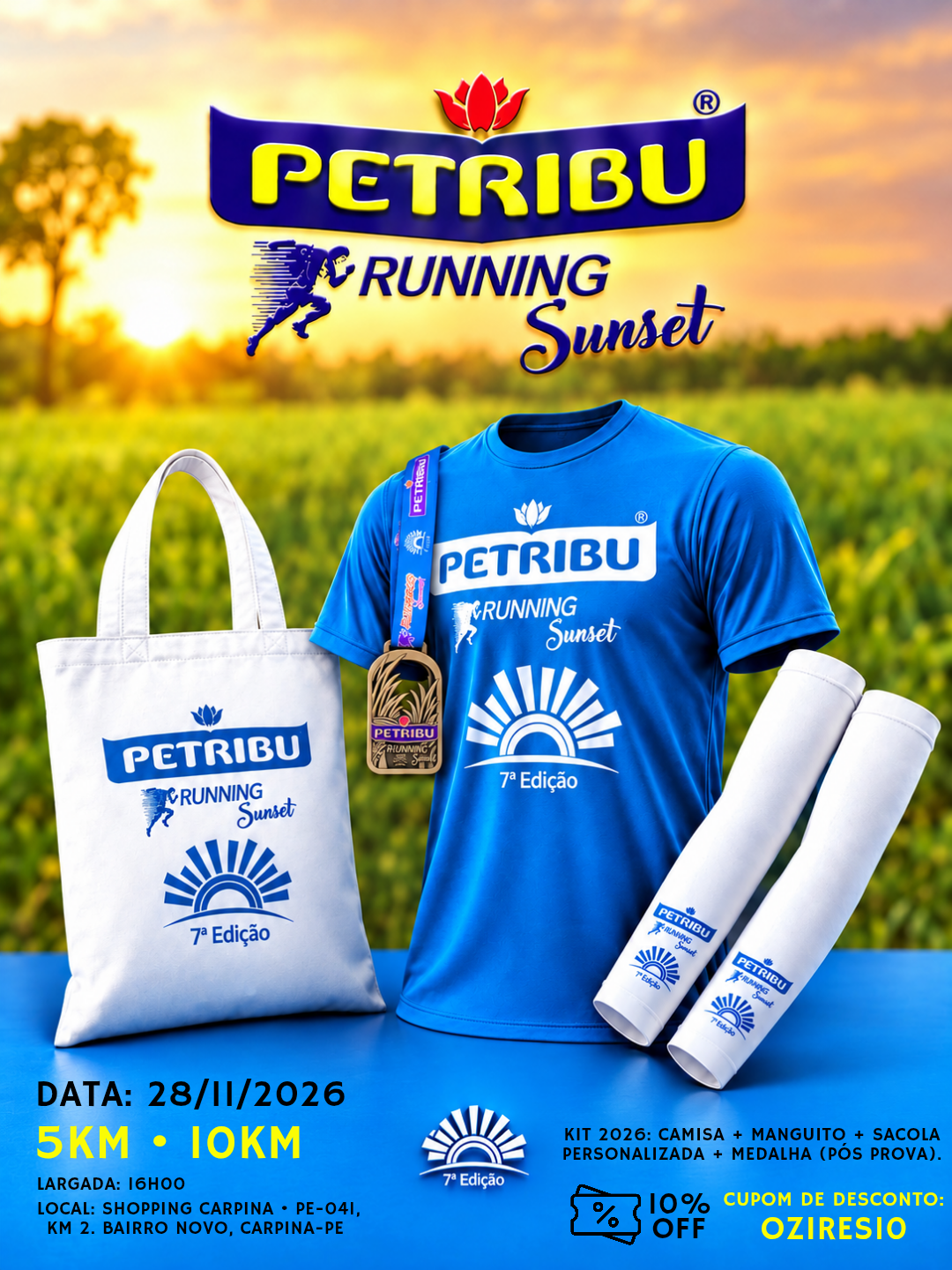 Banner da prova Petribu Running Sunset • Ano VII