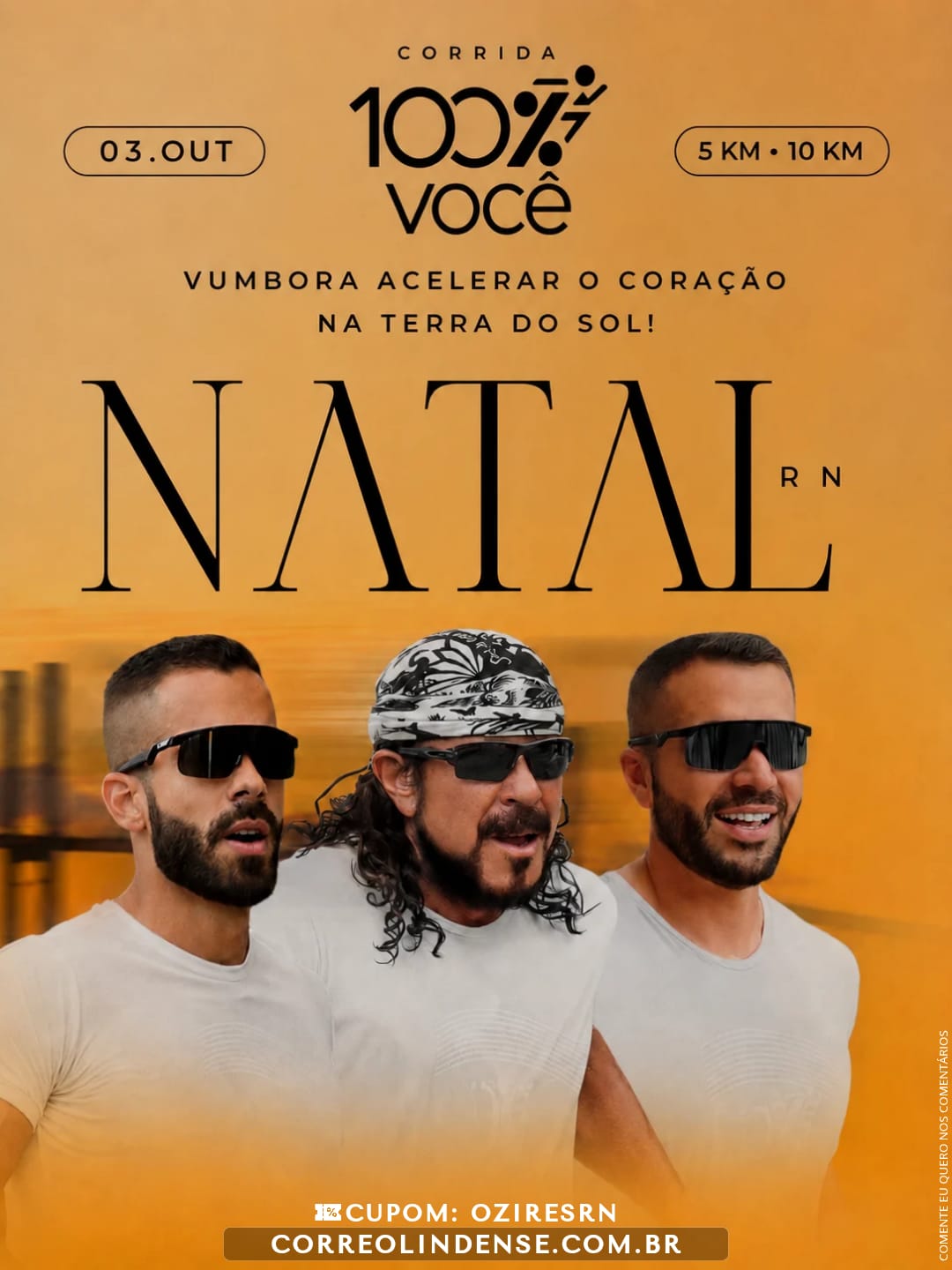 Banner da prova CORRIDA 100% VOCÊ • NATAL - RN