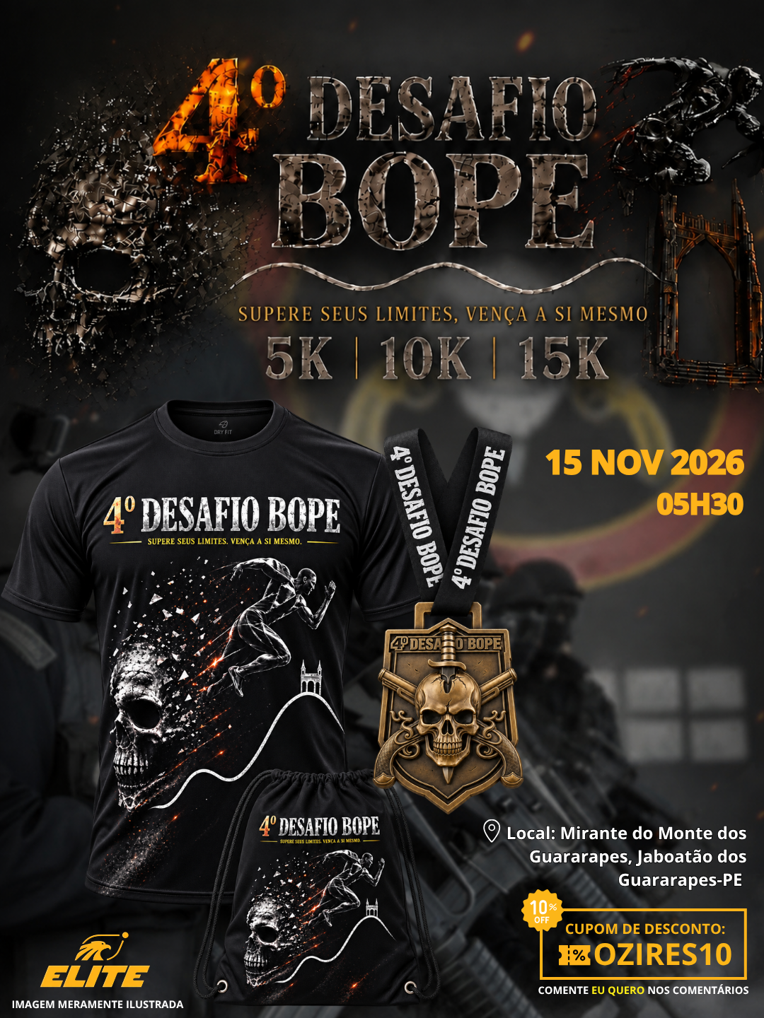 Banner da prova 4ª Corrida Desafio BOPE