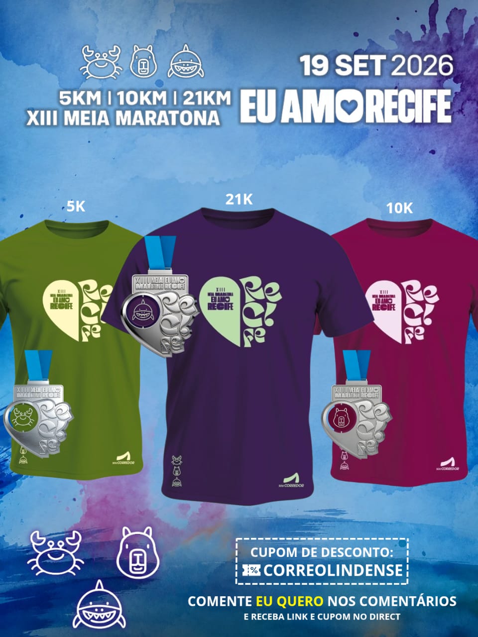 Banner da prova Meia Maratona Eu Amo Recife - 13ª edição